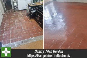 Quarry Tiled Kitchen Floor Restoration Bordon