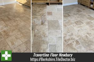 Travertine Tiled Kitchen Floor Renovation Newbury