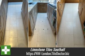 Limestone Tiled Floor Repair and Restoration Southall