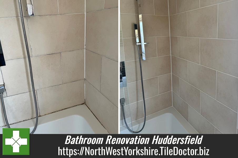 Mouldy Ceramic Bathroom Grout Renovation Huddersfield
