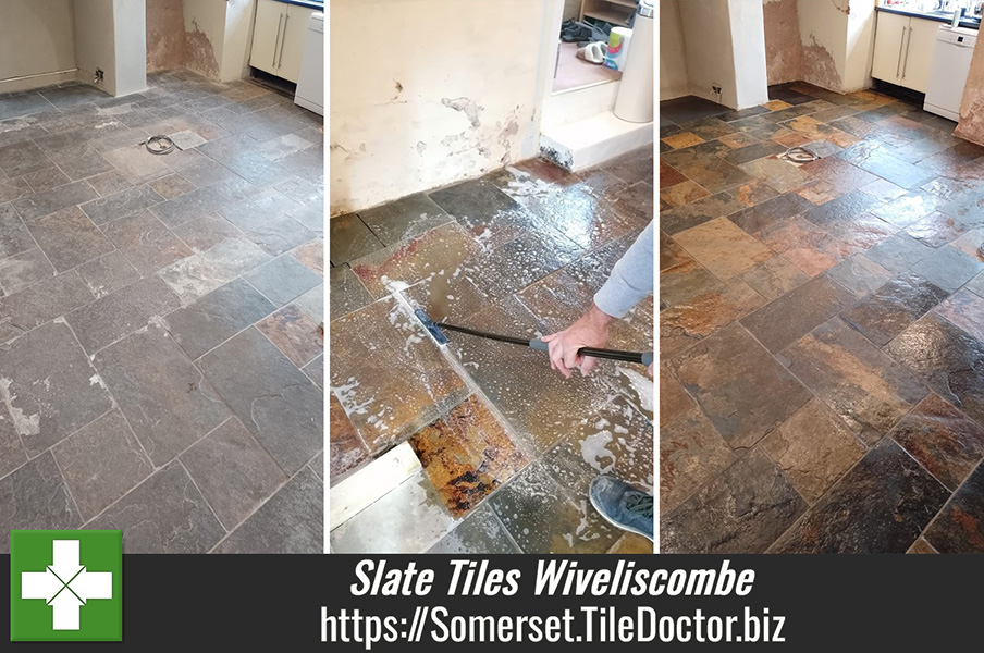 Tile Doctor X-Tra Seal Combined with Colour Grow Sealer to Improve Workability when Sealing Slate Tiling in Wiveliscombe Somerset