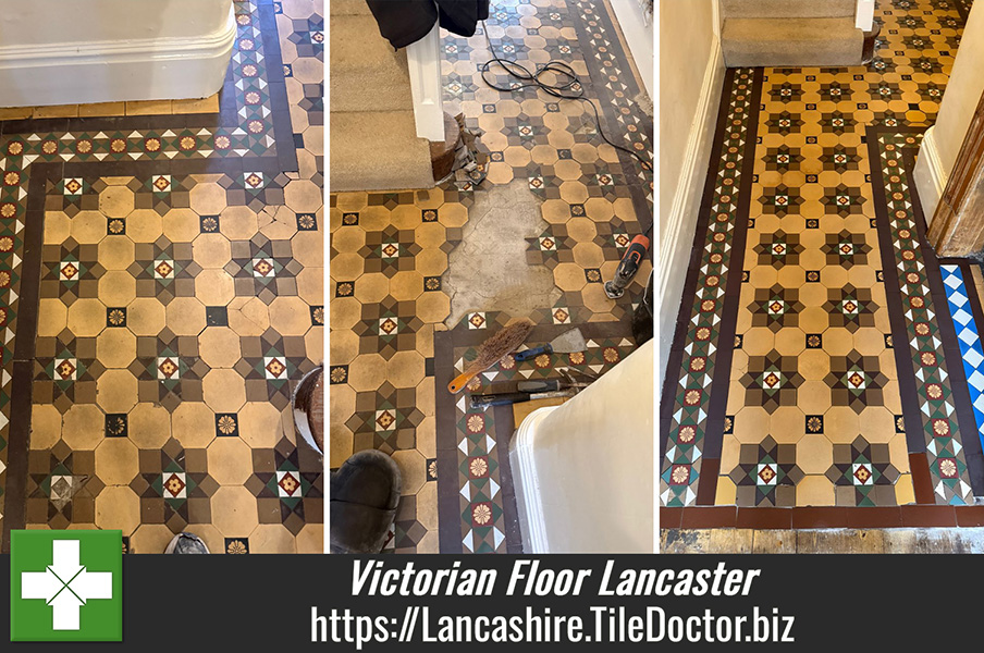 Victorian Encaustic Tiled Hallway Floor Restoration Lancaster