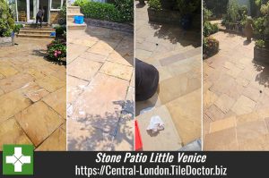 Bleach Stained Multicoloured Sandstone Patio Renovation Little Venice