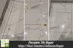 Hole Damaged Porcelain Floor Tile Repair Birkenhead Kitchen