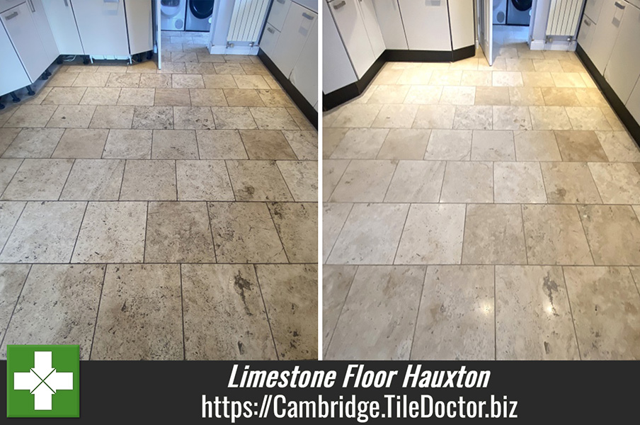 Limestone Tiled Kitchen Floor Cleaning Sealing Hauxton