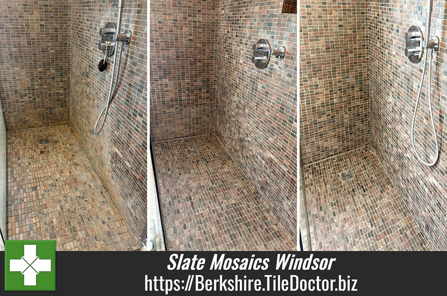 Slate Mosaic Shower Tile Renovation Windsor