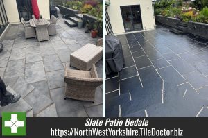 Black Slate Patio Paving Renovation Bedale Yorkshire