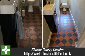 Red Black Quarry Tiled WC Floor Renovation
