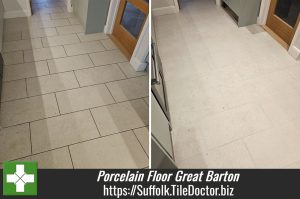 Textured Porcelain Tiled Kitchen Floor Renovation Great Barton