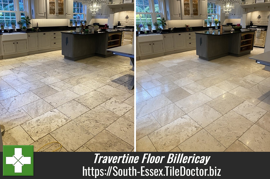 Travertine Kitchen Floor Renovation Billericay