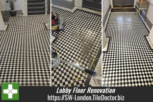 Victorian Tiled Lobby Floor Cleaned and Sealed Richmond