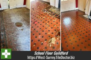 Victorian Tiled School Entrance Floor Resurrected Guildford