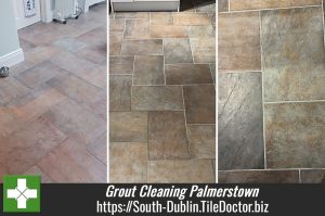 Grout Cleaning Slate Effect Porcelain Tiles in Palmerstown Dublin